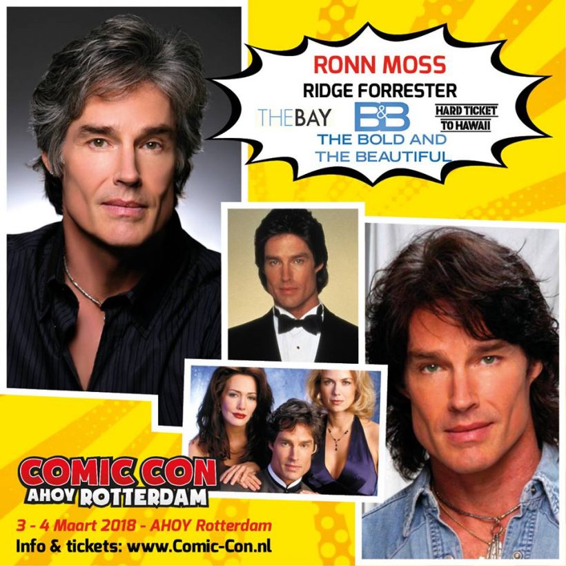 Ron Moss uit The Bold and the Beautiful komt naar Comic Con Ahoy