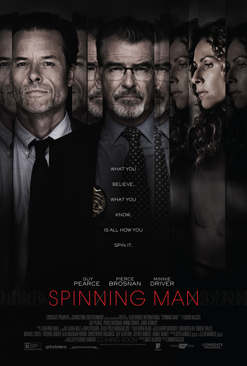 Nieuwe Spinning Man trailer en poster met Guy Pearce & Pierce Brosnan